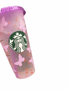 butterfly color changing Starbucks cup